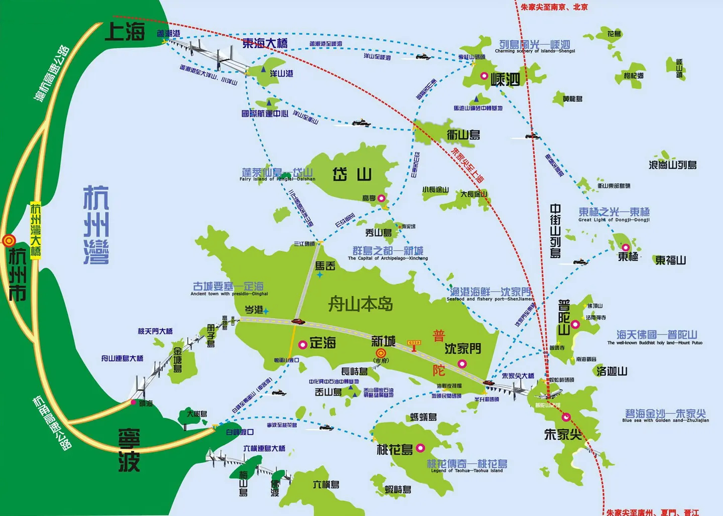 普陀山风景名胜区交通图